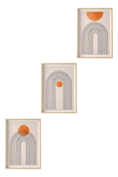 Wallity Conjunto de 3 Cuadros Decorativos Enmarcados 30 x 40 cm